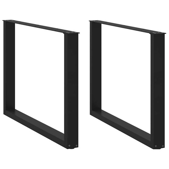 Pieds de table à manger en u 2 pièces noir 100 x (72-73) cm acier