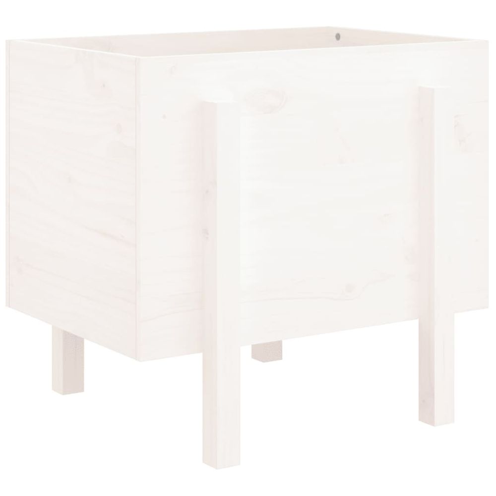 Jardinière d'extérieur blanc 62x50x57 cm bois massif de pin