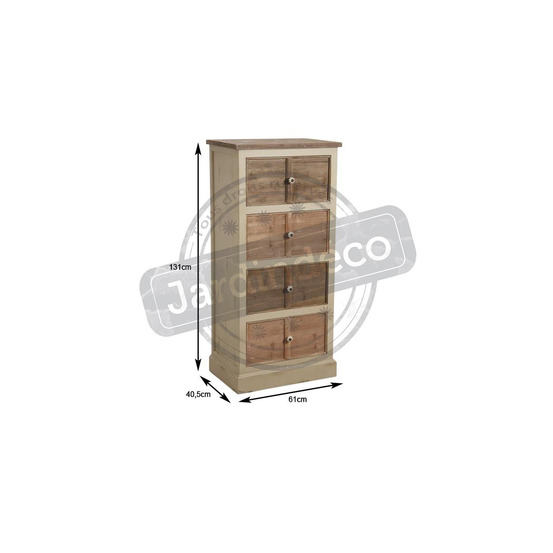 Commode 4 tiroirs en pin et poignées céramique