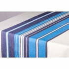 Chemin de table 'Océanique' en coton tissé bleu fonçé - 50 x 145 cm