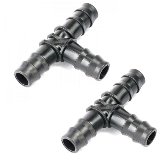 2 dérivation en t cannelé, ø16 mm, lot de 2 pieces