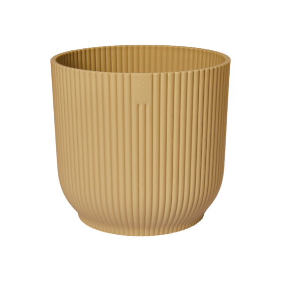 Cache-pot vibes fold rond elho - pot de 16cm - jaune beurre