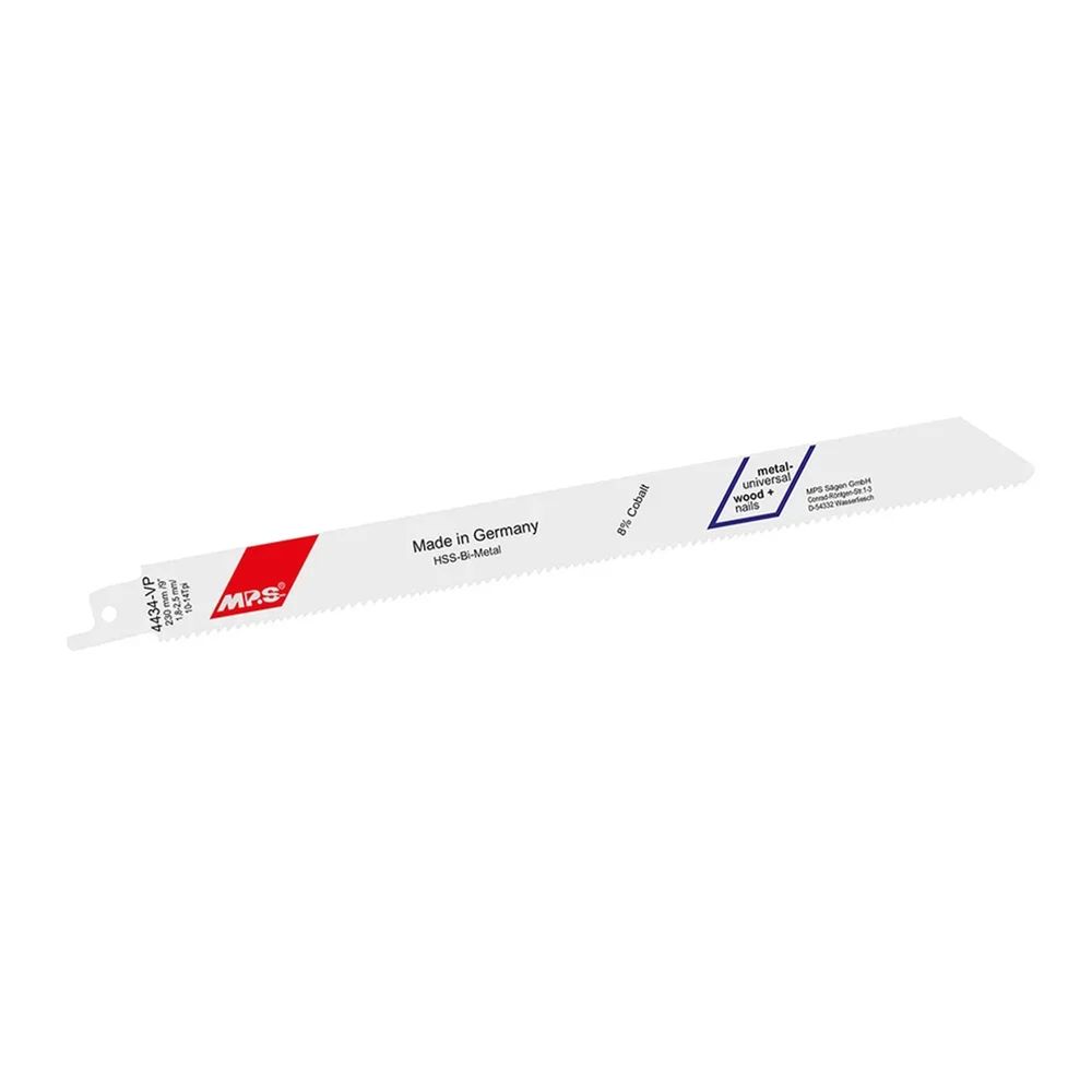 Lame de scie sabre bimétallique, fraisée et avoyée, gl 230/vl 210 mm, zt 1,8-2,5 mm/10-14 tpi, lot de 5
