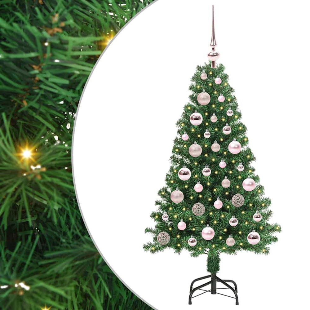 Sapin de noël artificiel vert 120 cm pvc, acier et plastique