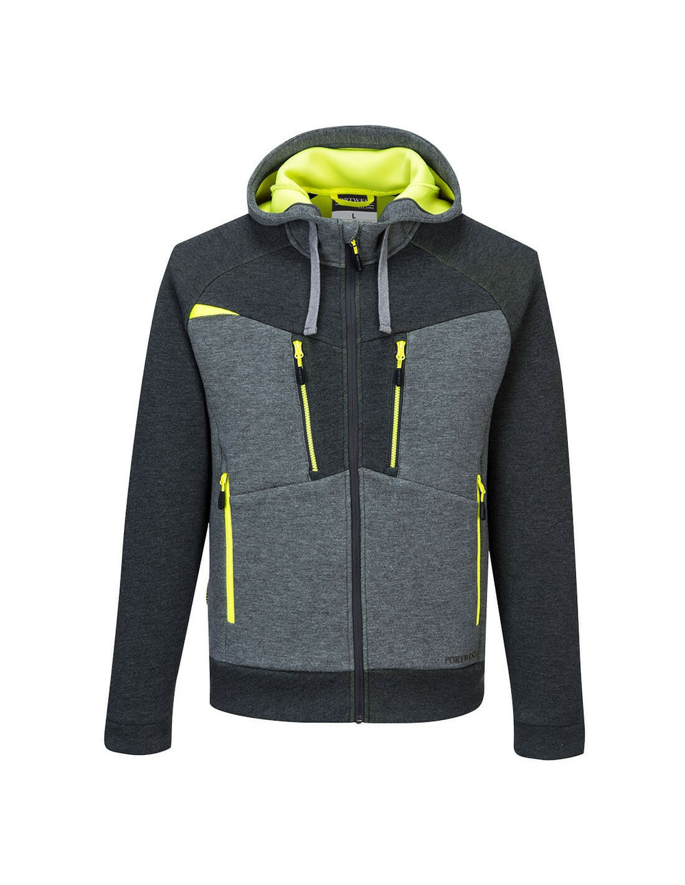 Sweat à capuche zippé dx4 couleur : gris métal taille s - portwest