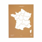 Carte en liège - woody map naturel france / 90 x 60 cm / blanc / sans cadre