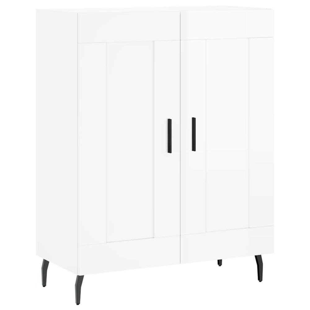 Buffet bahut commode armoire meuble de rangement organisateur cuisine salle de séjour salon brillant 69,5 x 34 x 90 cm bois d