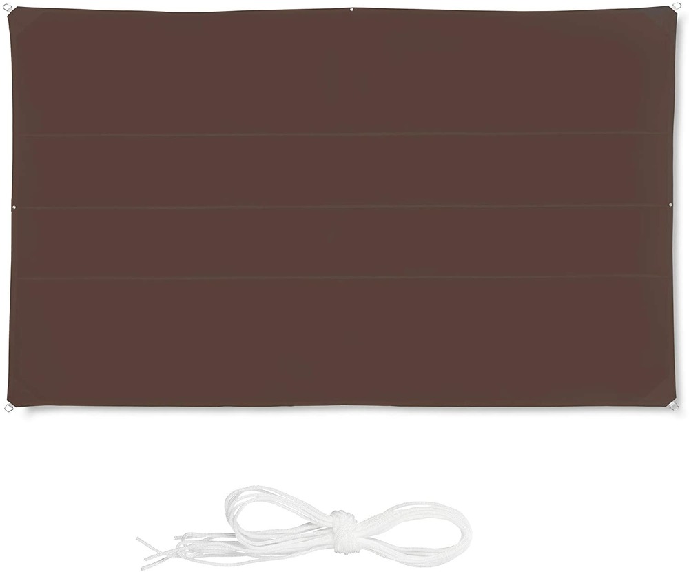 Voile d'ombrage rectangle 4 x 6 m brun