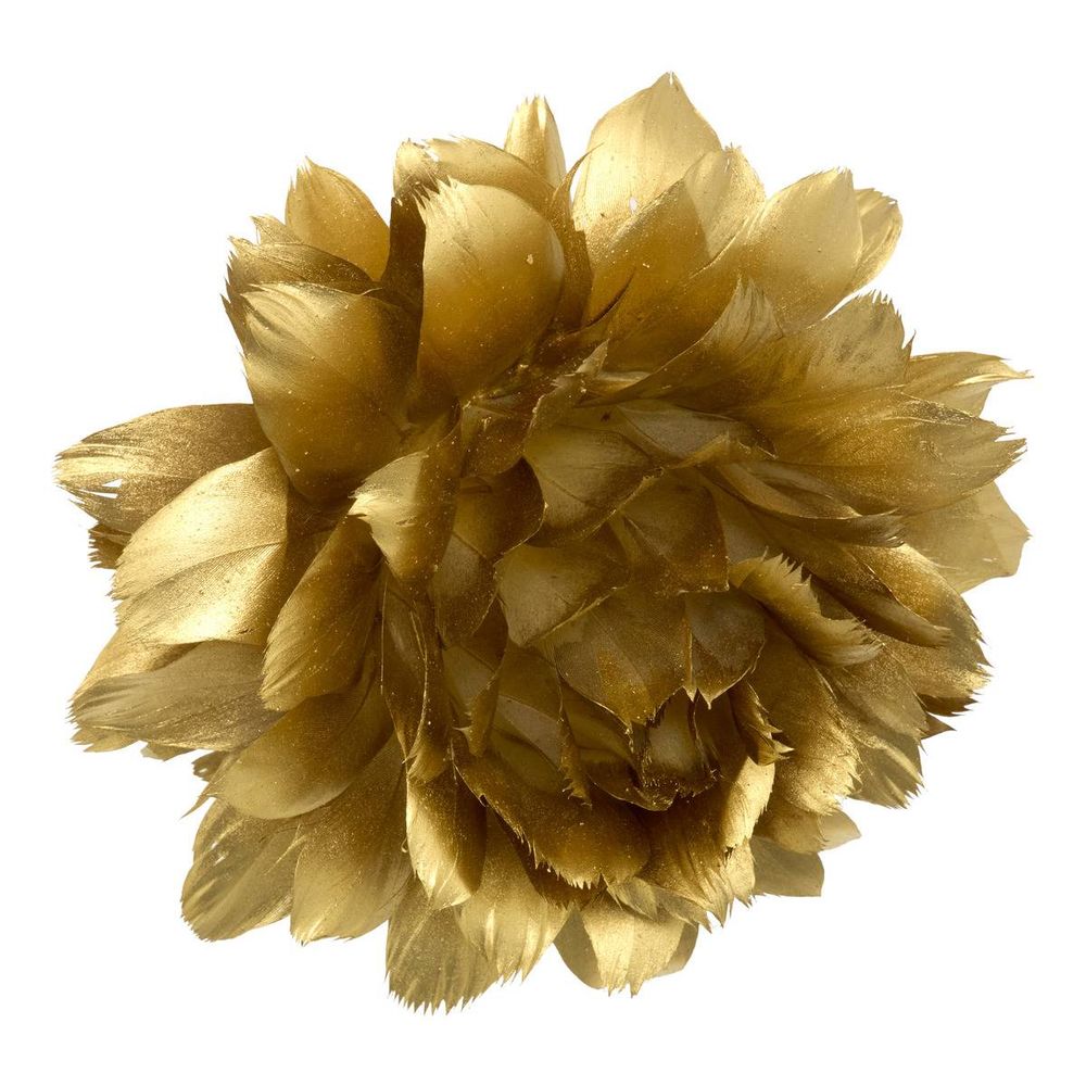 Suspension de sapin fleur en plumes métallisées 12 cm