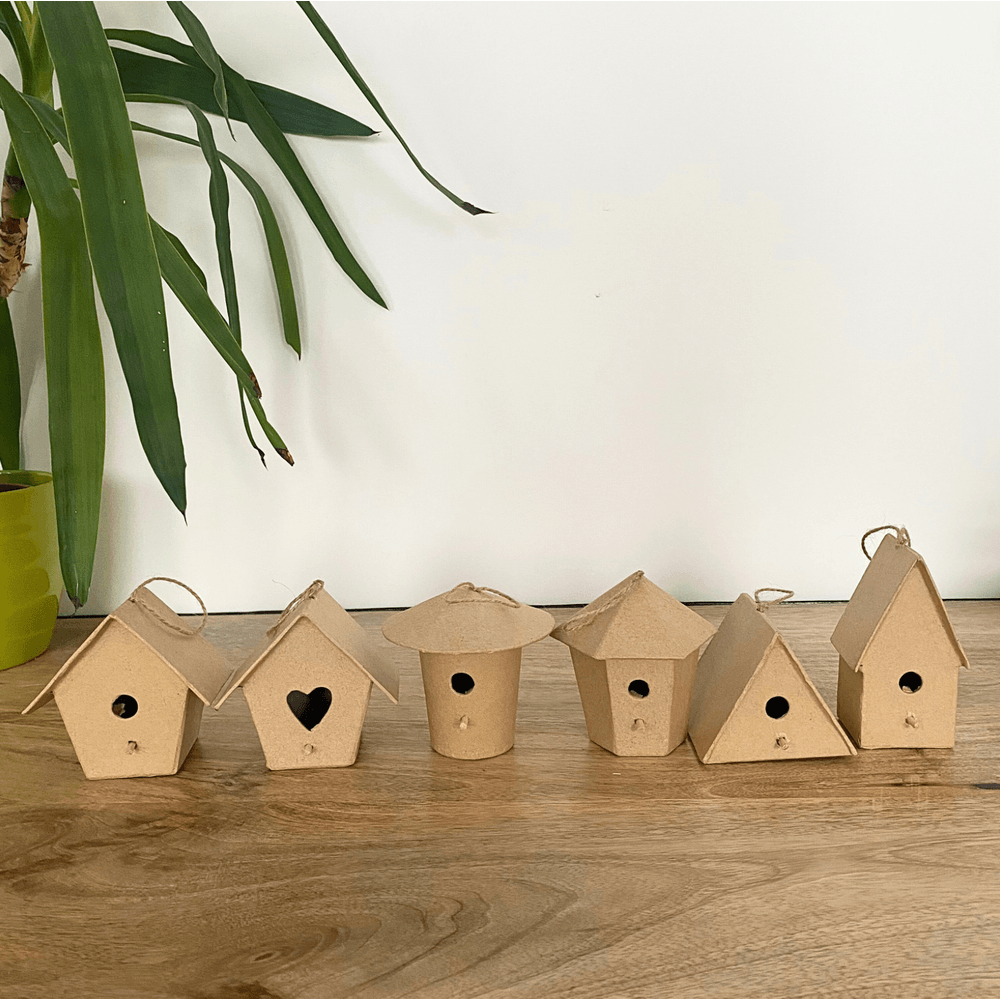 Lot de 6 nichoirs en carton à personnaliser