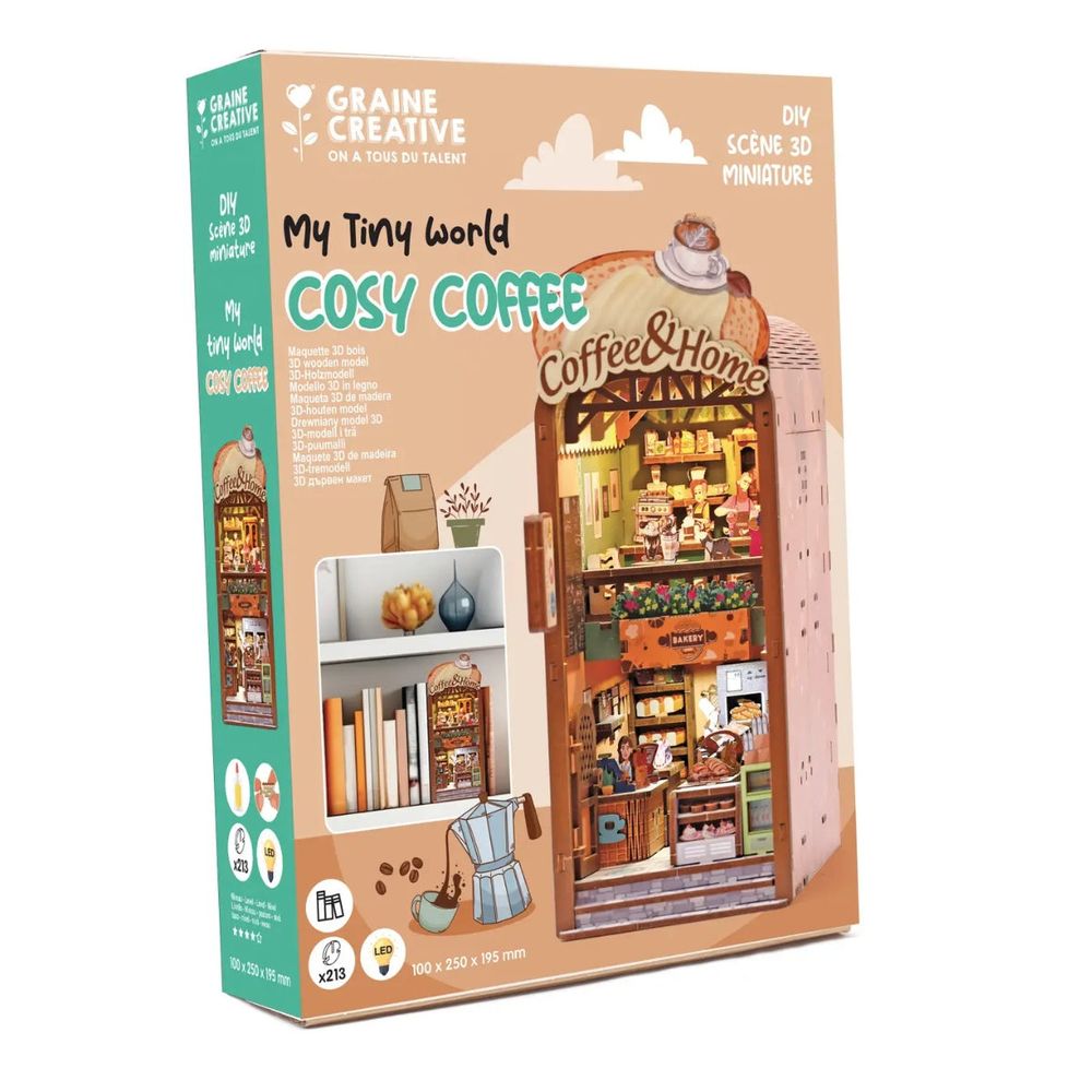 Maquette 3d bois cosy coffee | kit modélisme miniature à construire