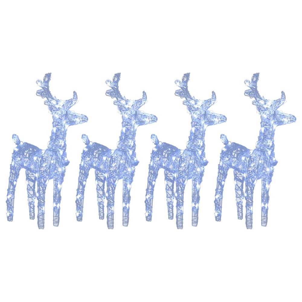 Rennes de noël 4 pcs 160 led blanc froid acrylique