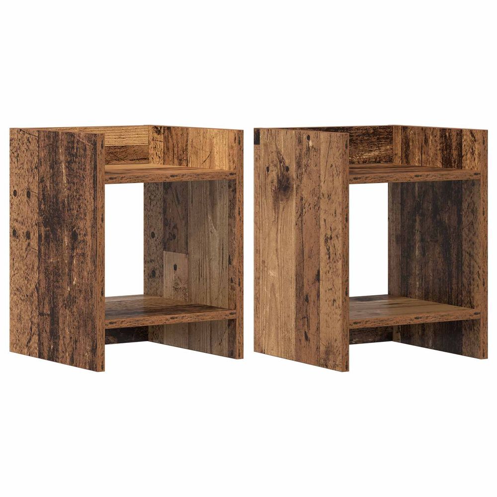 Support de plante 2 pièces bois ancien 30 x 30 x 40 cm