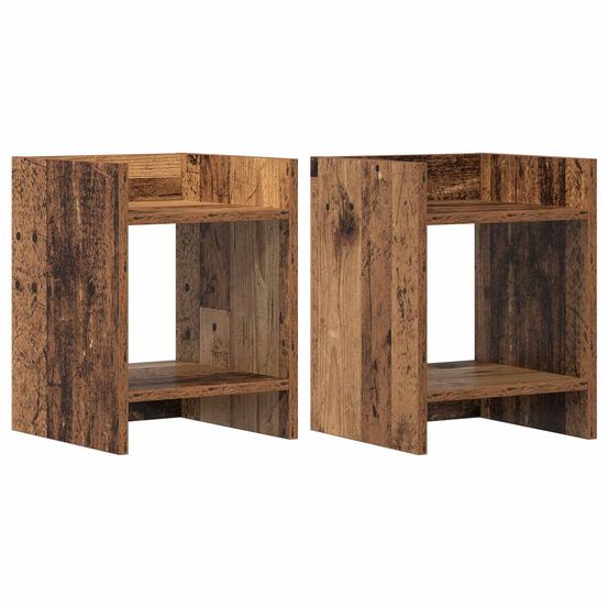 Support de plante 2 pièces bois ancien 30 x 30 x 40 cm