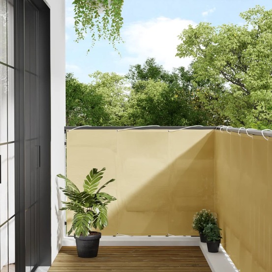 Écran de balcon sable 120x700 cm 100% polyester oxford