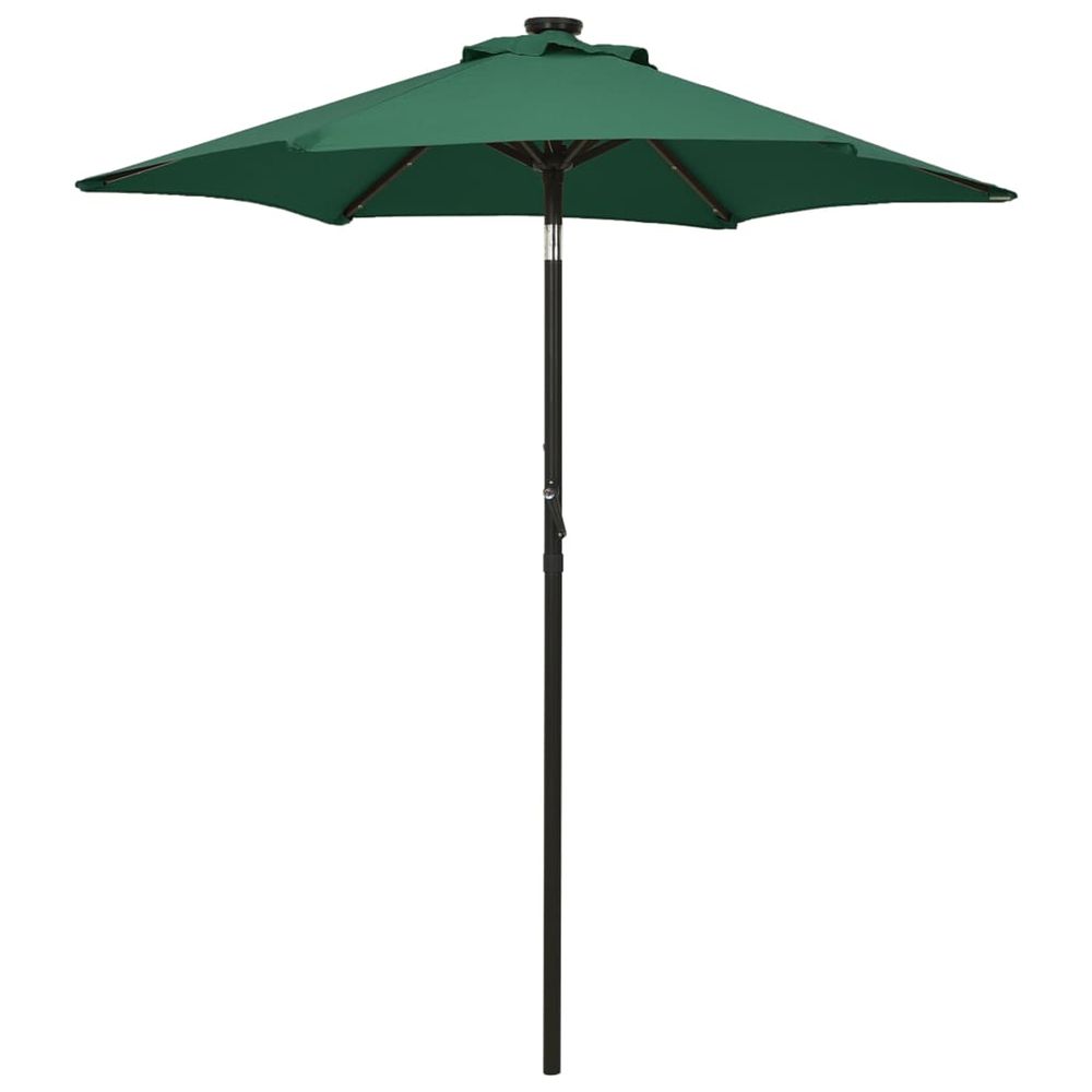 Parasol de jardin avec lumières led vert 200x211 cm aluminium