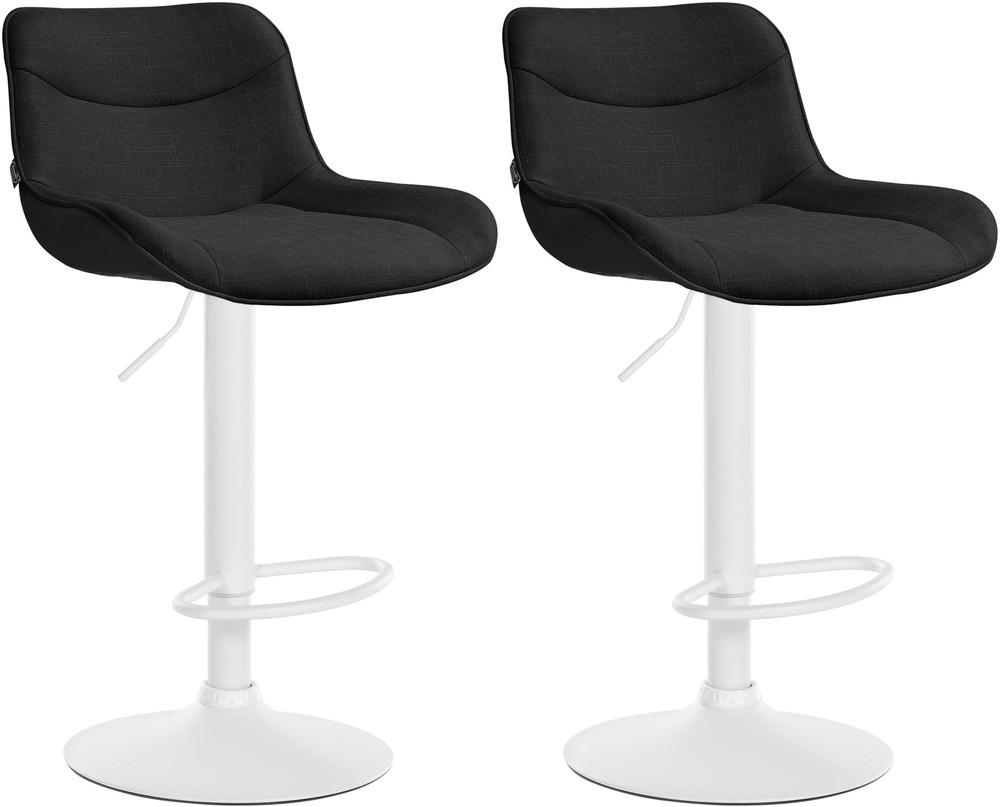 Lot de 2 tabourets de bar vonore tissu blanc