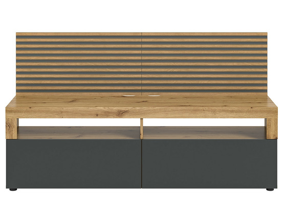 Brentford - meuble tv - effet bois et gris - 2 portes - 160 cm