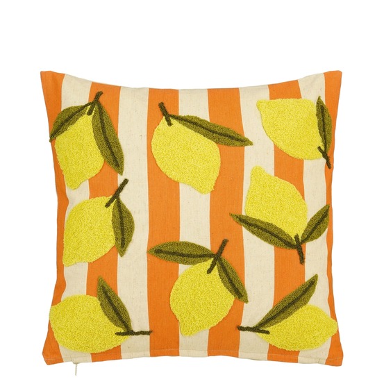 Mica decorations coussin décoratif citron - avec housse de coussin - decoration maison decoration chambre - 45 x 45 x 10 cm -