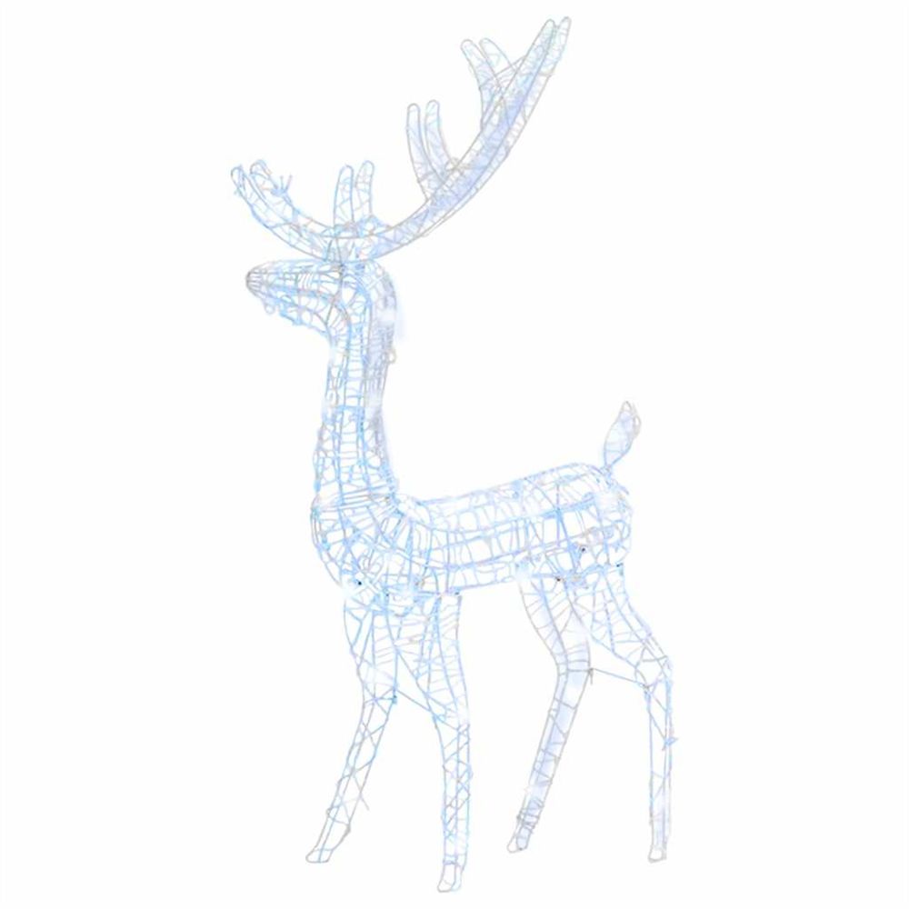 Renne de décoration de noël acrylique 140 led blanc froid 120 cm