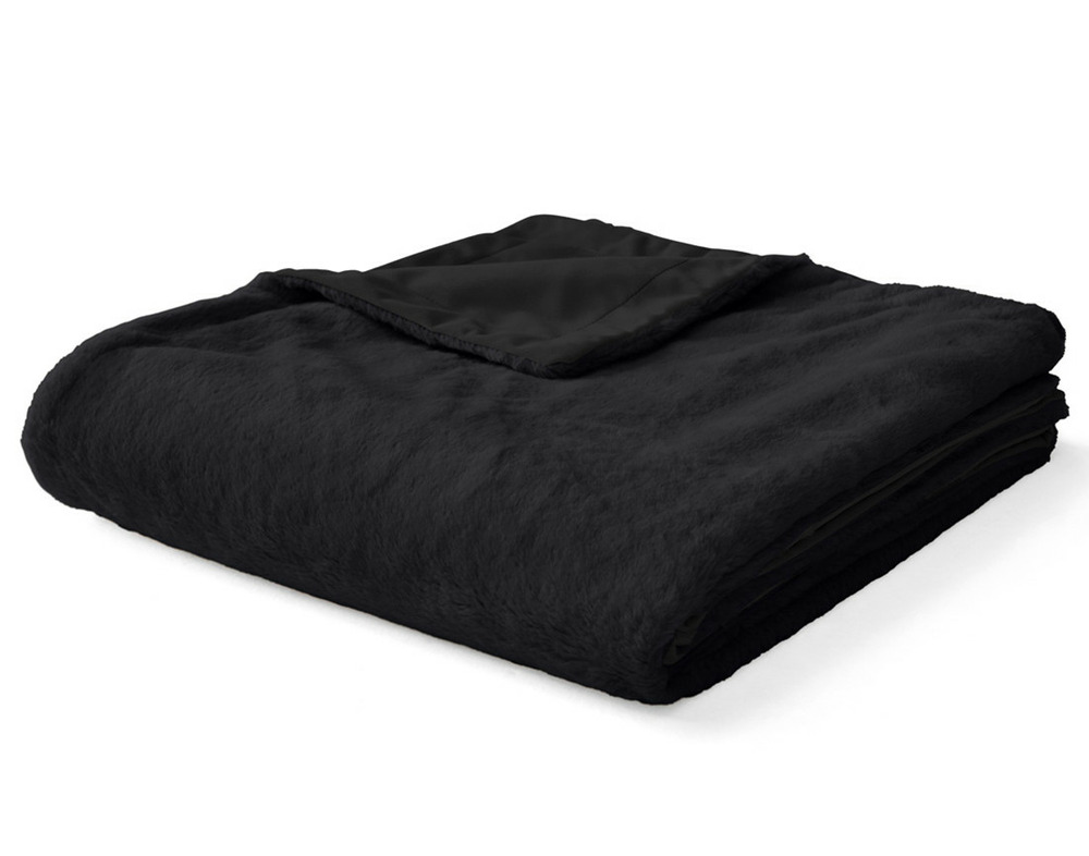 Venus - plaid - 200x140 cm - en fausse fourrure et velours