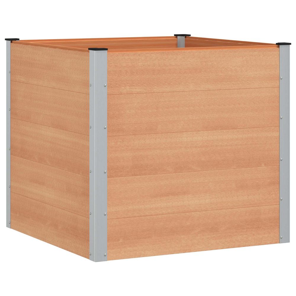 Jardinière surélevée marron 100 x 100 x 91 cm wpc et aluminium