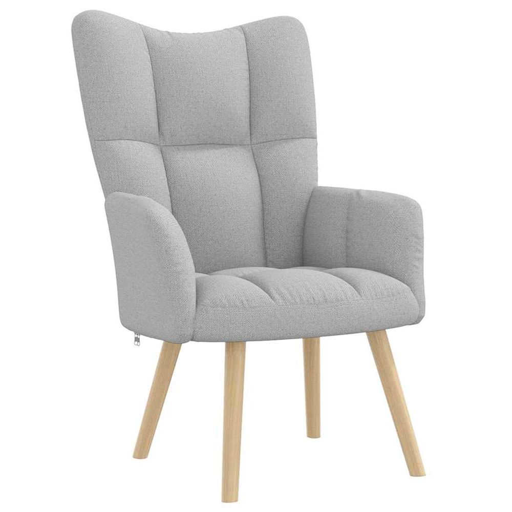 Chaise de relaxation gris nuage tissu