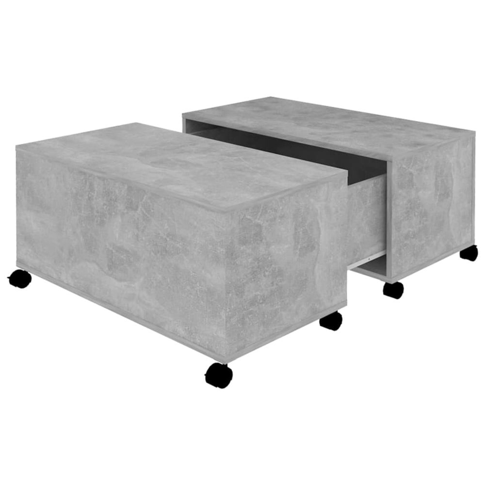 Table basse gris béton 75x75x38 cm bois d'ingénierie