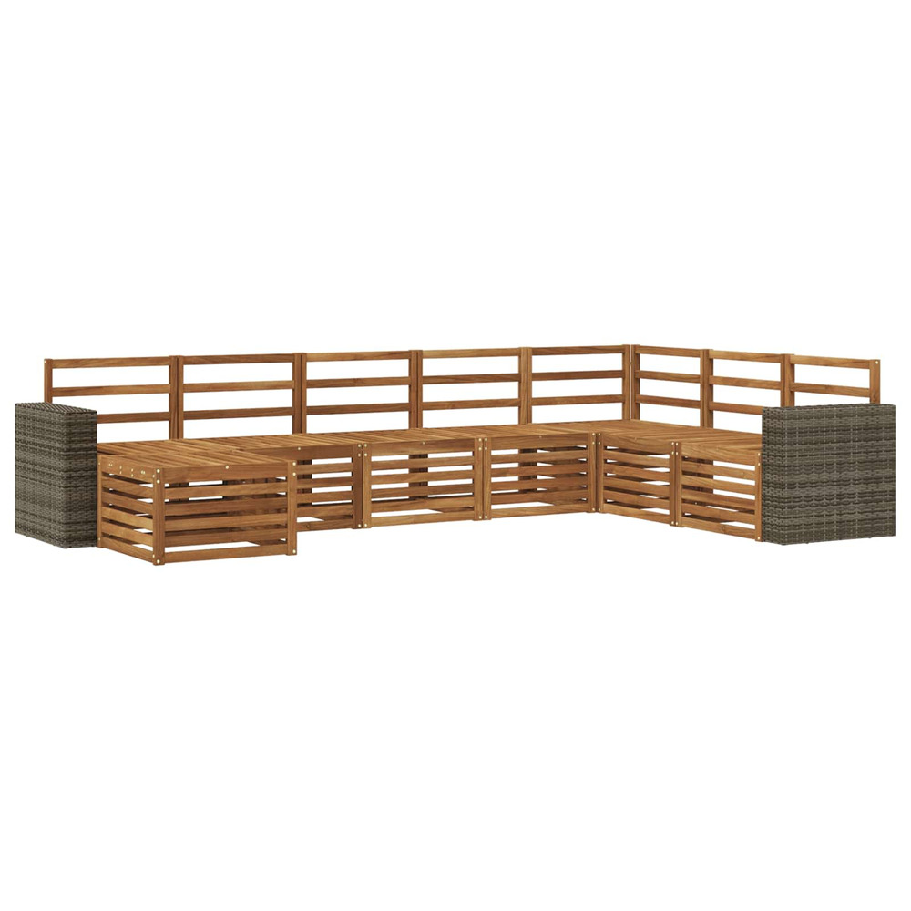 Ensemble de canapés d'extérieur 8 pcs naturel