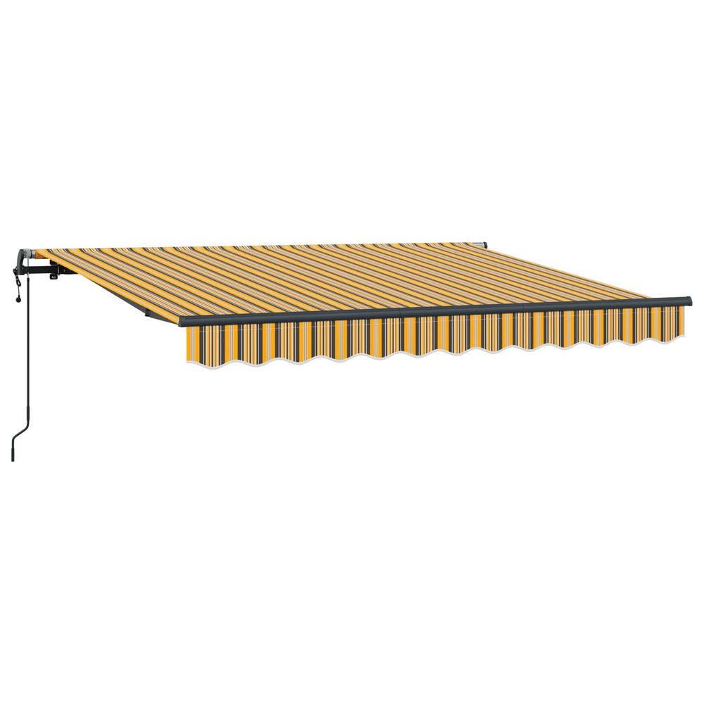 Auvent rétractable jaune et gris 250 x 200 cm tissu