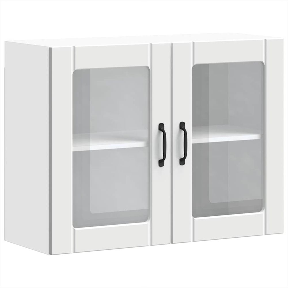 Armoire murale de cuisine avec porte en verre lucca blanc