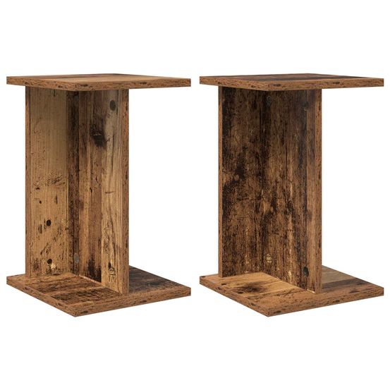 Support de plante 2 pièces bois ancien 25 x 25,5 x 40,5 cm