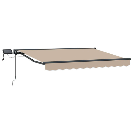 Cadre de store manuel avec leds beige et anthracite 3,5 x 2,5 m