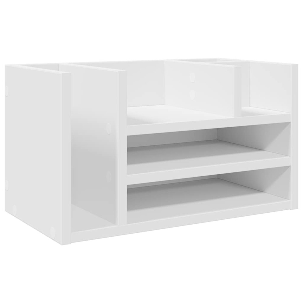 Organisateur de bureau blanc 44,5x24x25 cm bois d'ingénierie