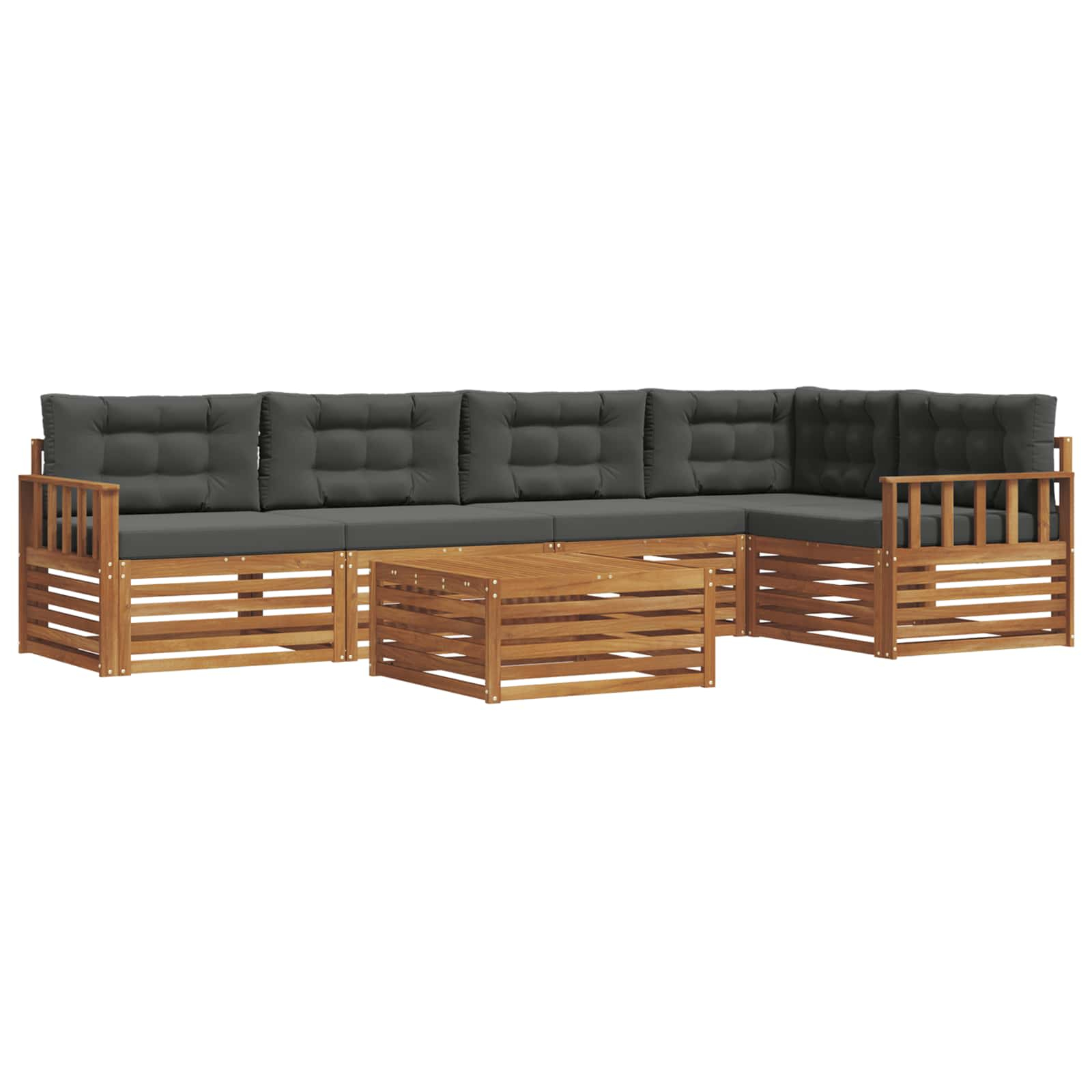 Ensemble de canapés d'extérieur 6 pcs naturel et anthracite