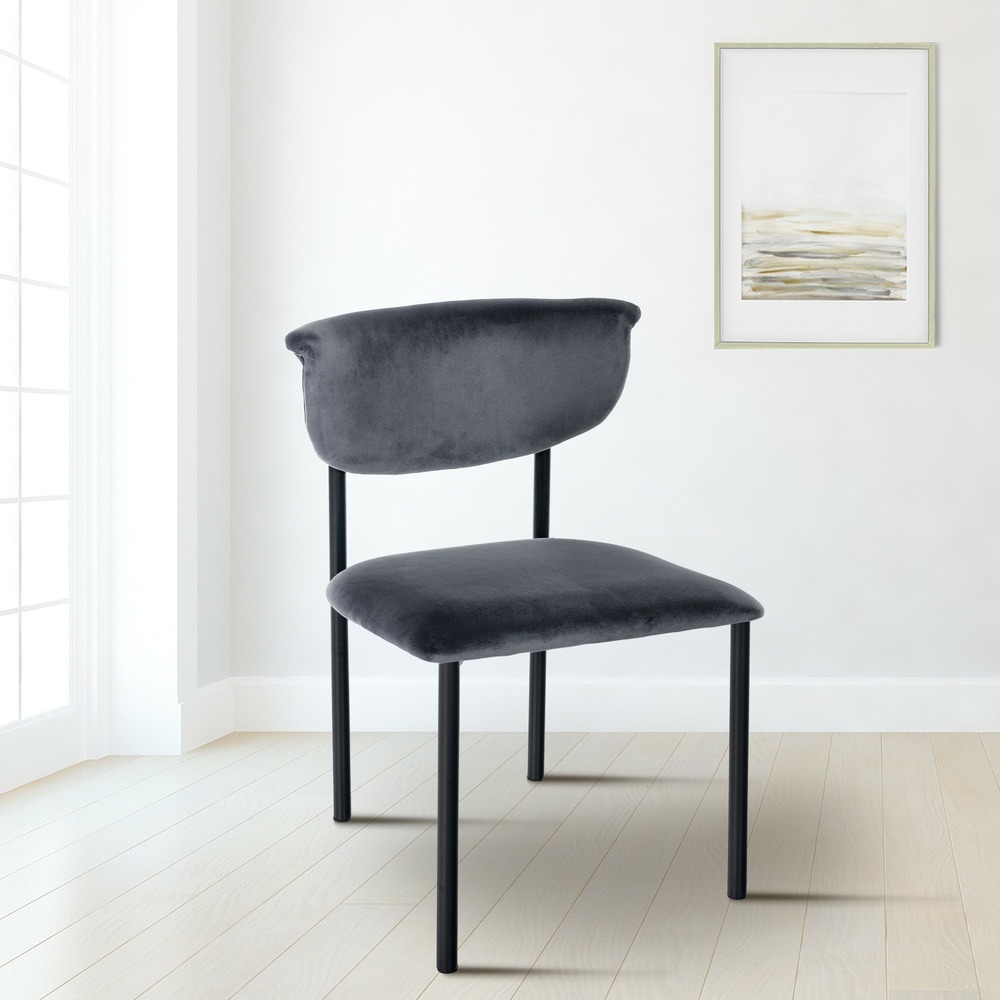 Chaise visiteur en velours gambell