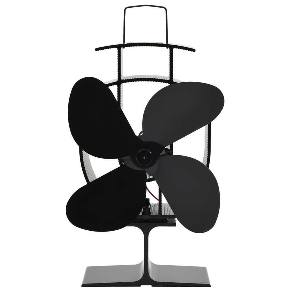 Ventilateur de poêle alimenté par chaleur 4 pales noir