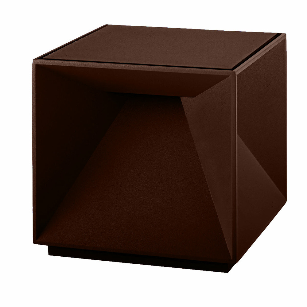 Lampe de table cube led cubox marron aluminium 10 cm
