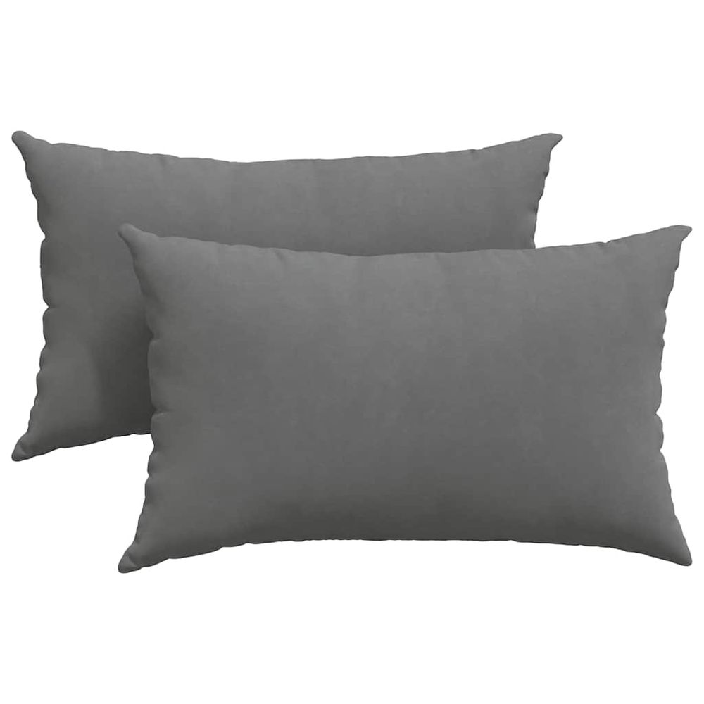 Coussins de canapé 2 pc tissu gris foncé 50 x 30 cm