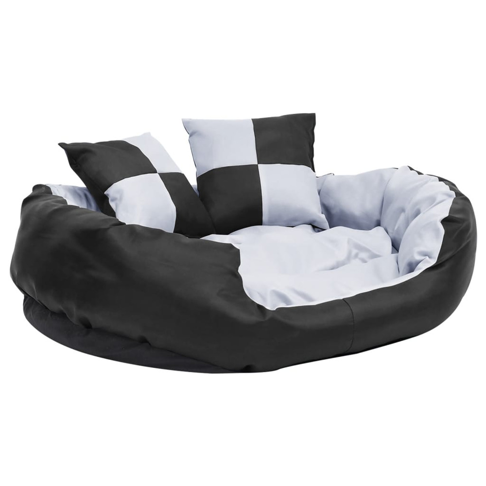 Coussin réversible lavable pour chien gris et noir 85x70x20 cm