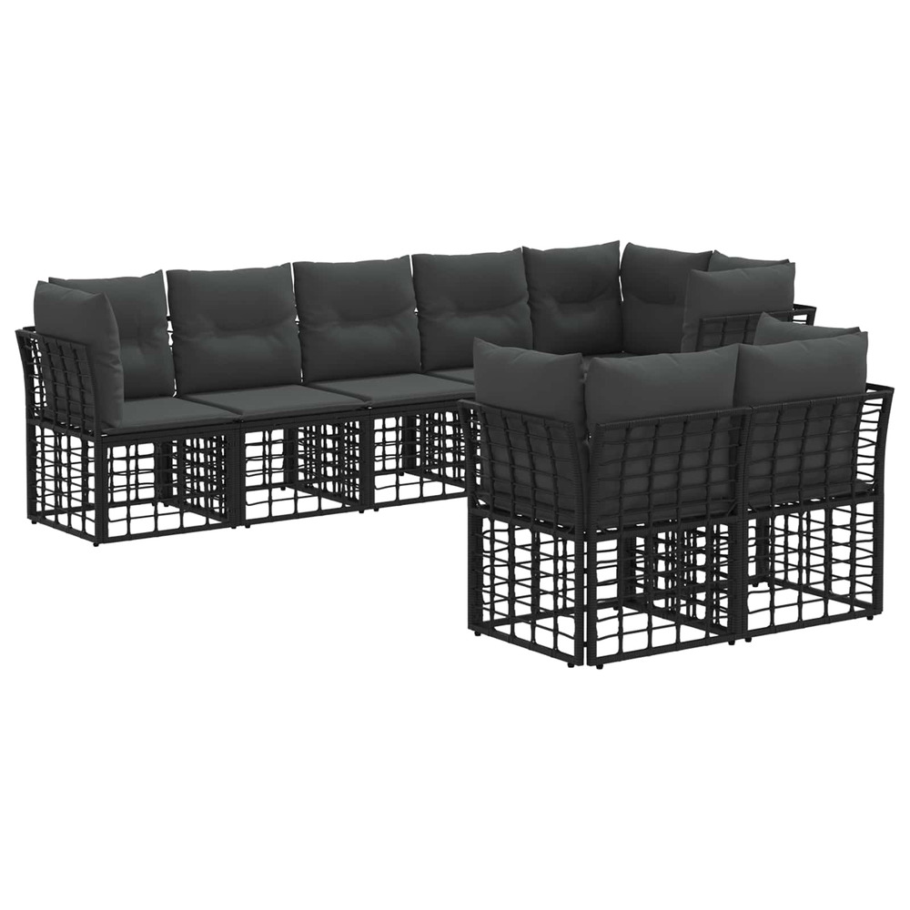 Ensemble de canapés d'extérieur noir polyester