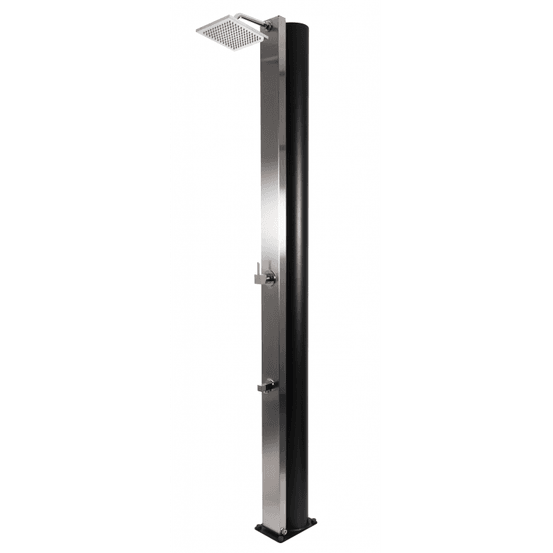 Douche de piscine solaire square 40l avec rince pieds-acier inoxydable-acier inoxydable-17.50 --