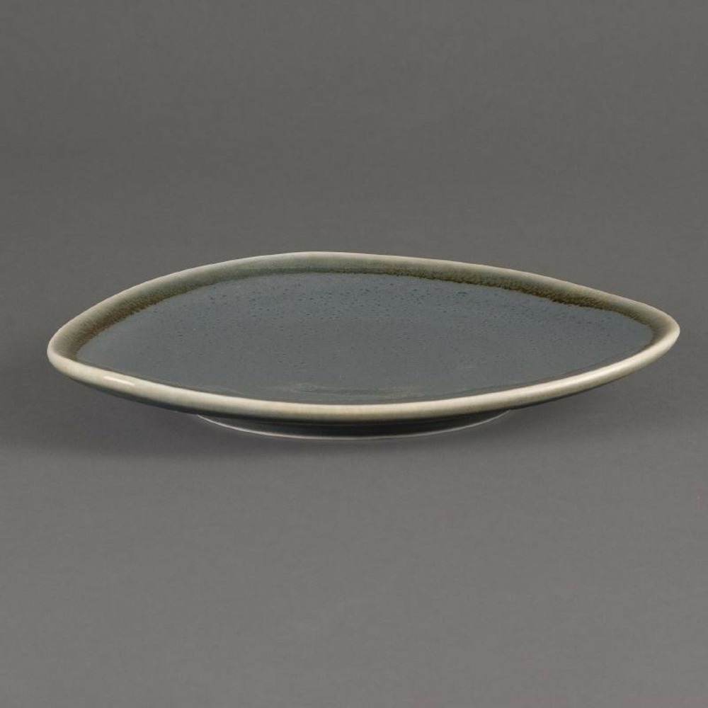 Assiette triangulaire couleur océan kiln 165 mm - lot de 6 - olympia