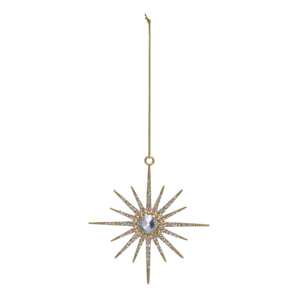 Lot de 2 suspensions de sapin étoile strass en métal 9 cm