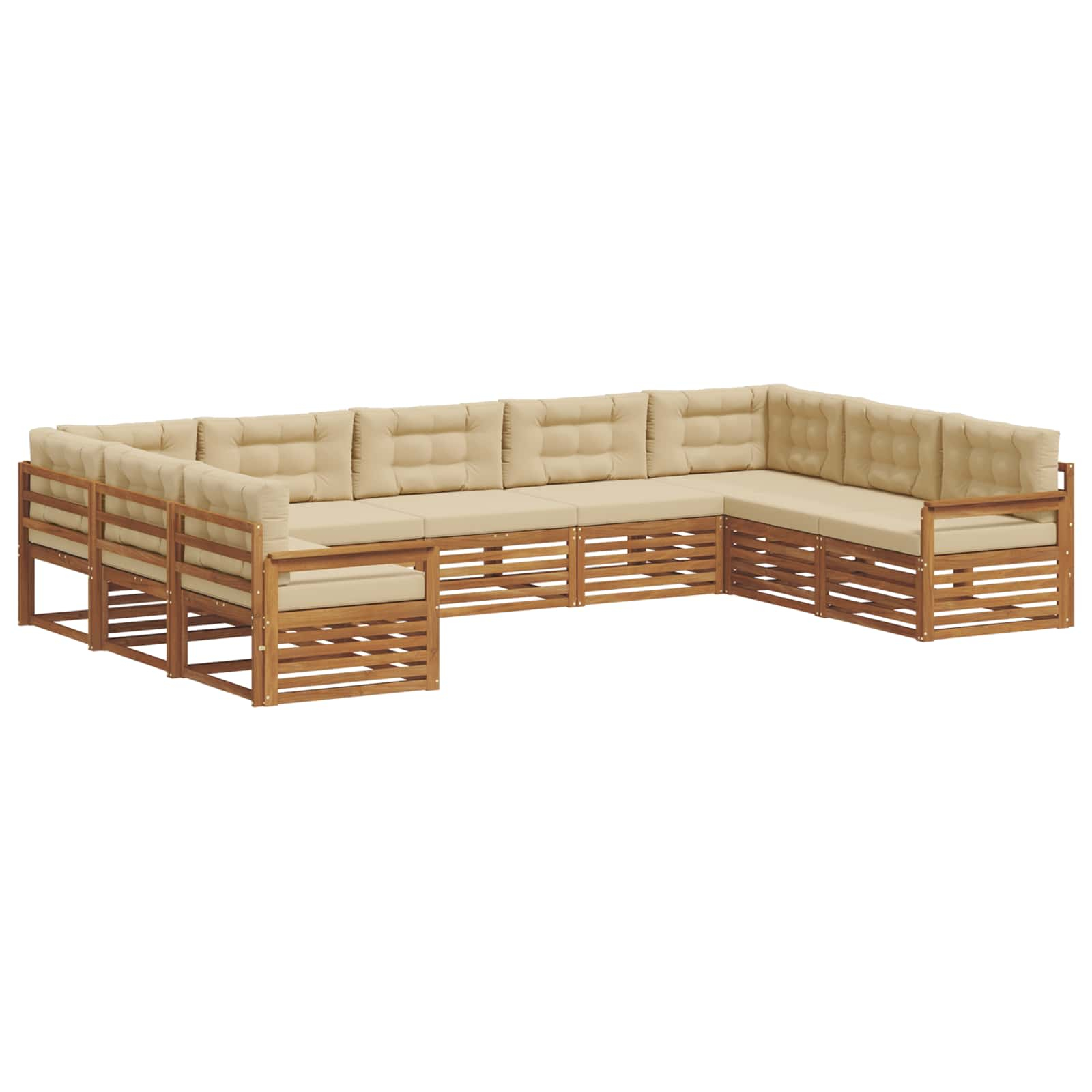 Ensemble de canapés d'extérieur 9 pcs naturel et beige