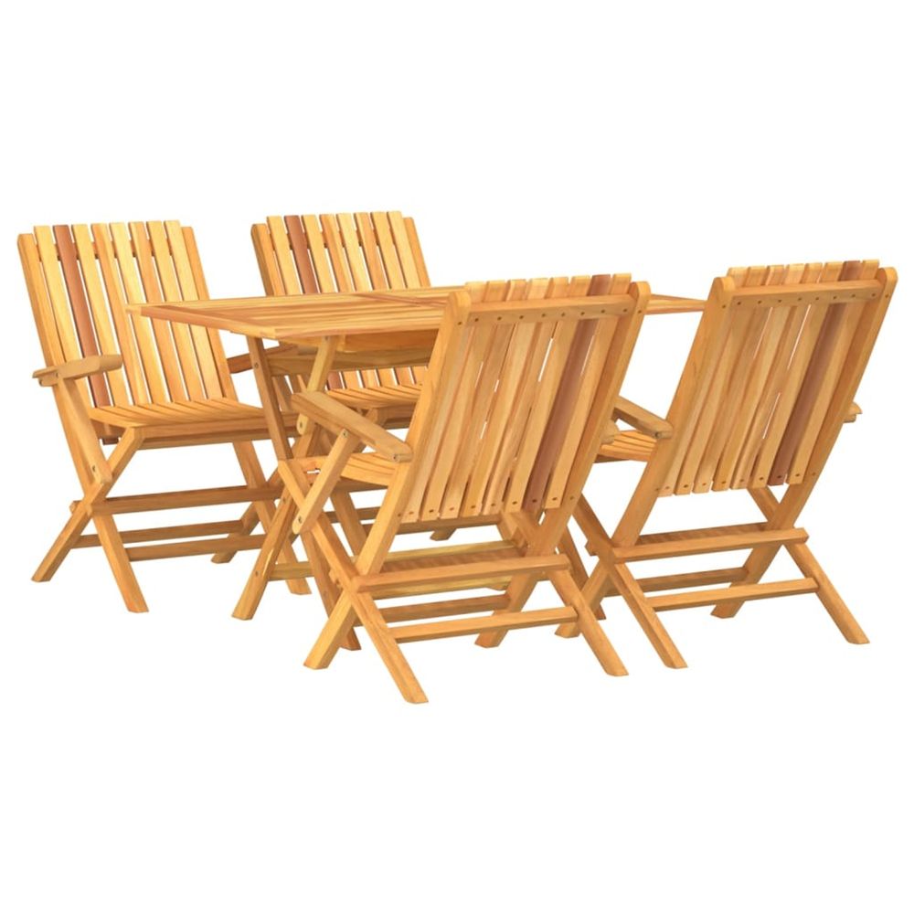 Ensemble à manger de jardin 5 pcs bois de teck massif