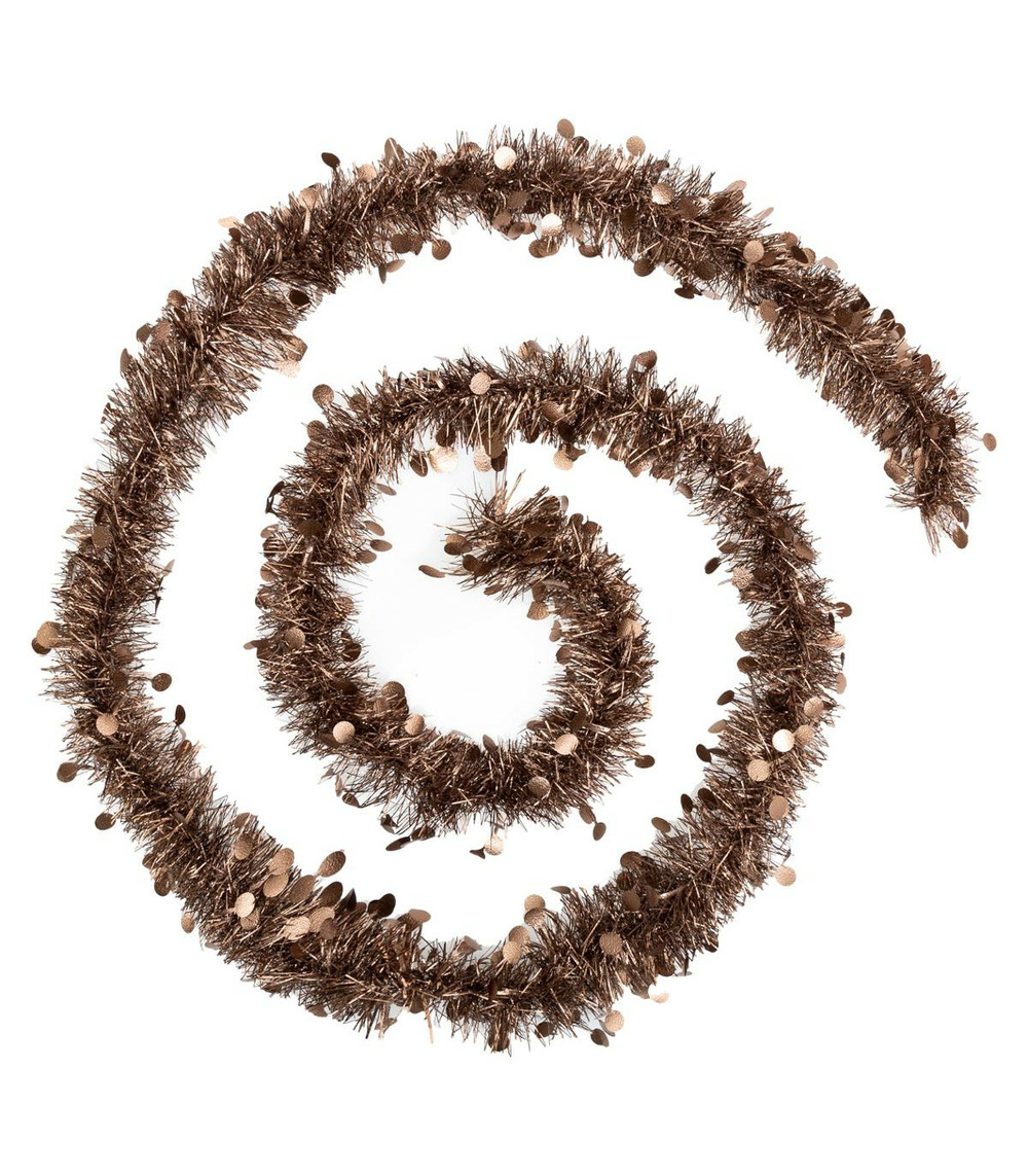 Guirlande de noël large 10 cm bronze avec pastilles longueur 2 mètres