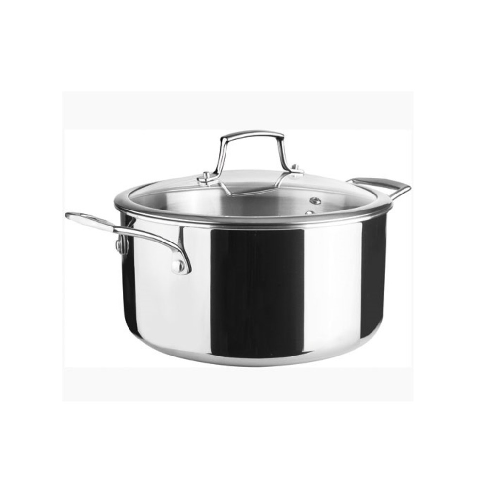 Faitout inox 20cm + couvercle verre - 60870