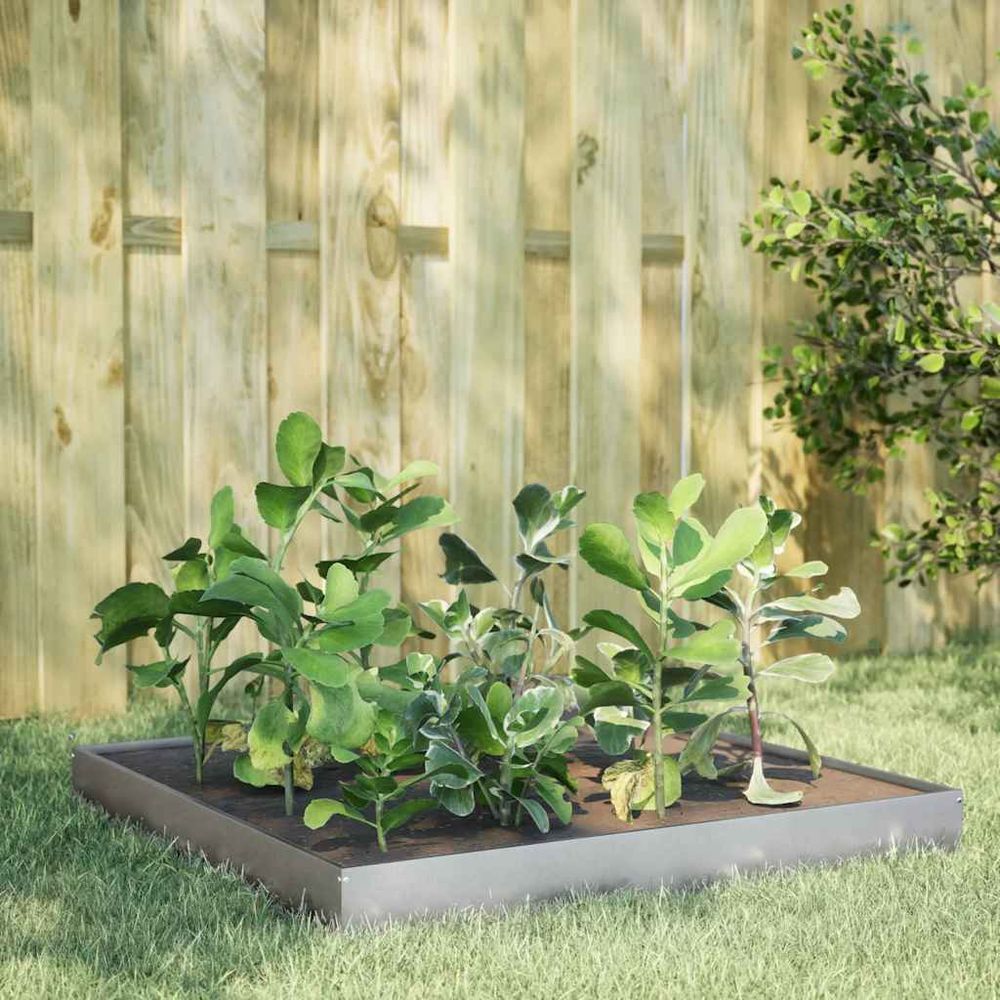 Jardinière surélevée acier galvanisé potager 100x100x18,5 cm argenté