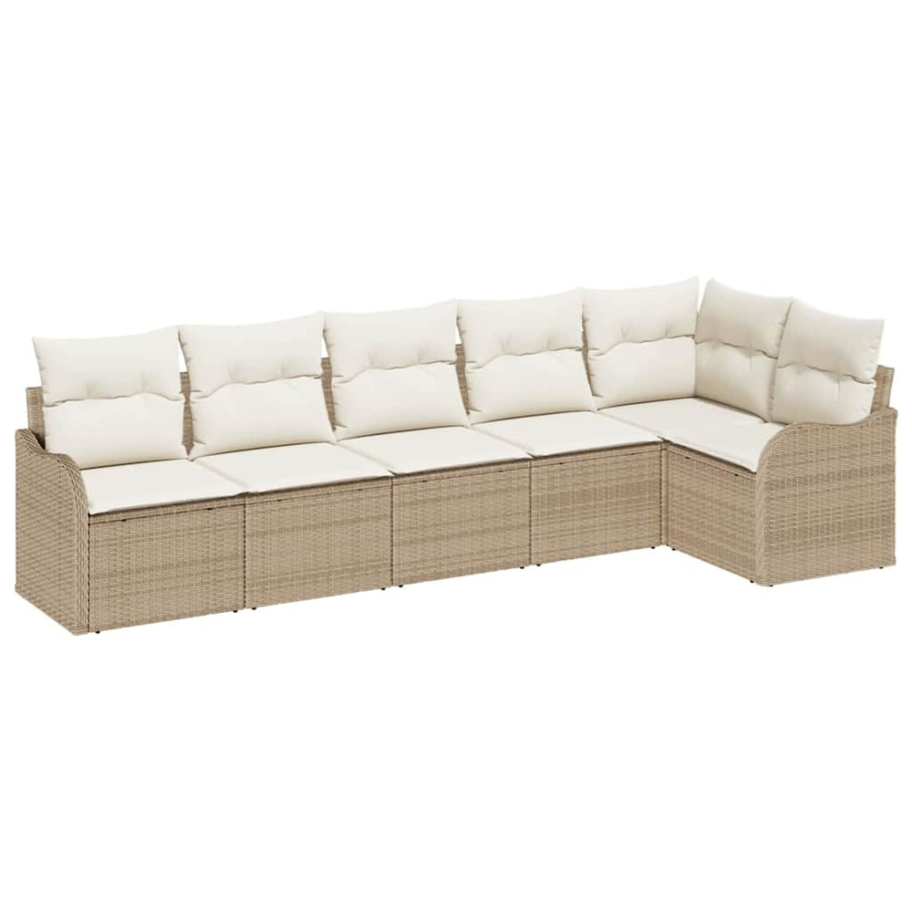 Ensemble de canapé de jardin beige polyrotin